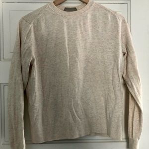 Everlane cotton crew neck sweater (cream, size medium)